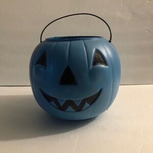 Blue Jack O Lantern Pumpkin Trick Or Treat Candy Basket
